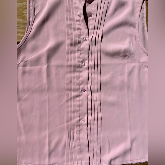 SHEIN mock neck button front sleeveless pink large blouse - Picture 10 of 16